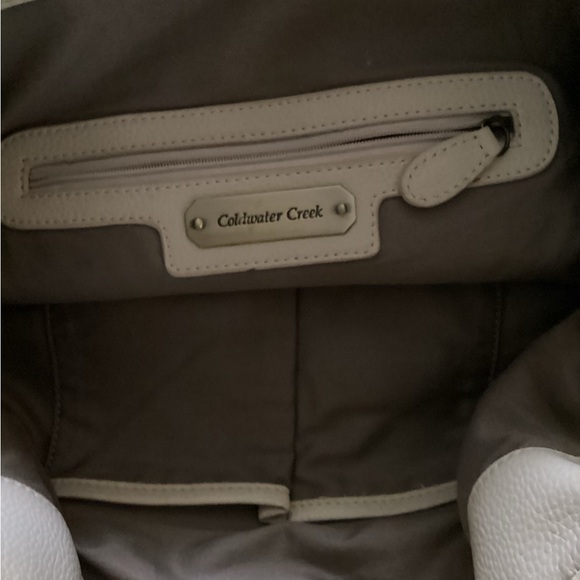 Cold water Creek Cream Leather Handbag - Picture 4 of 8